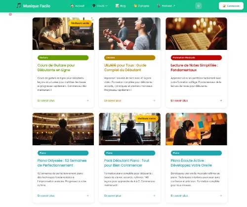 Musique Facile - Plateforme d'apprentissage musical : +180K abonnés, 20M de vues, pédagogie reconnue Hal Leonard.